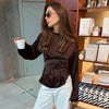 Tie Back Satin Blouse