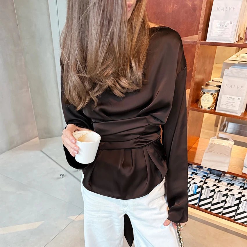 Tie Back Satin Blouse