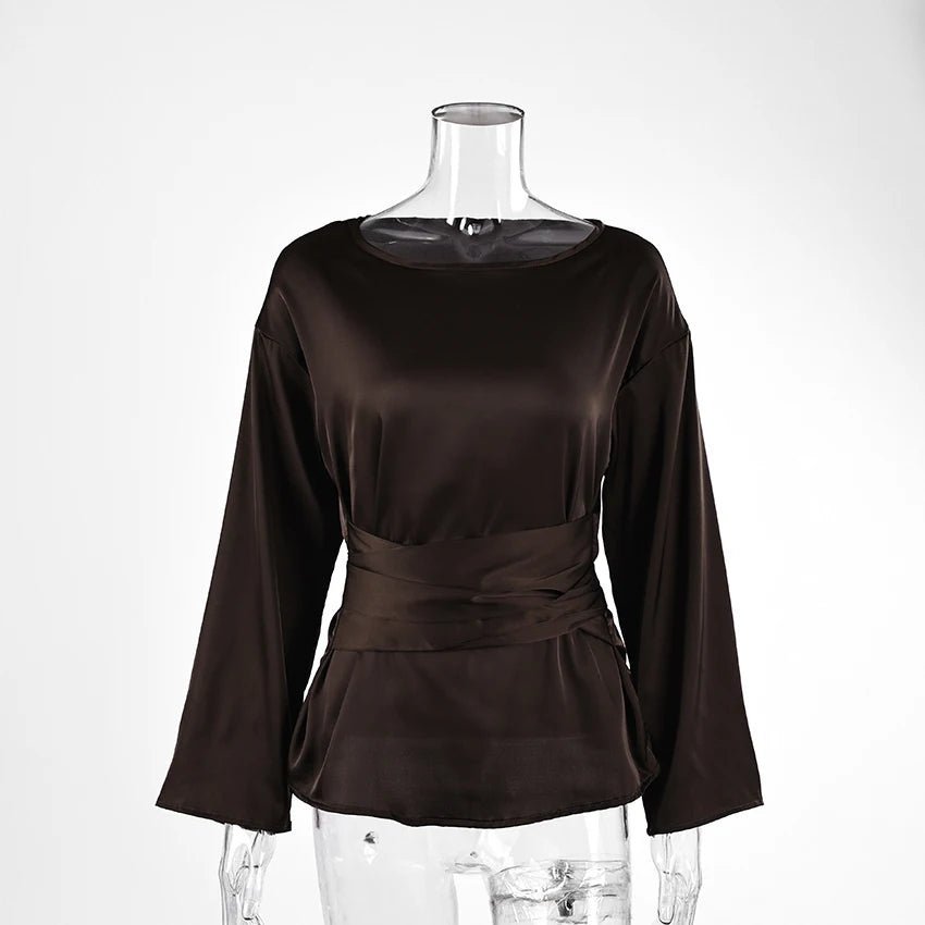 Tie Back Satin Blouse