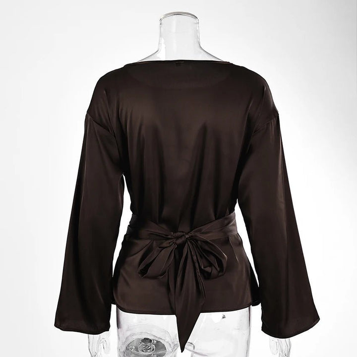 Tie Back Satin Blouse