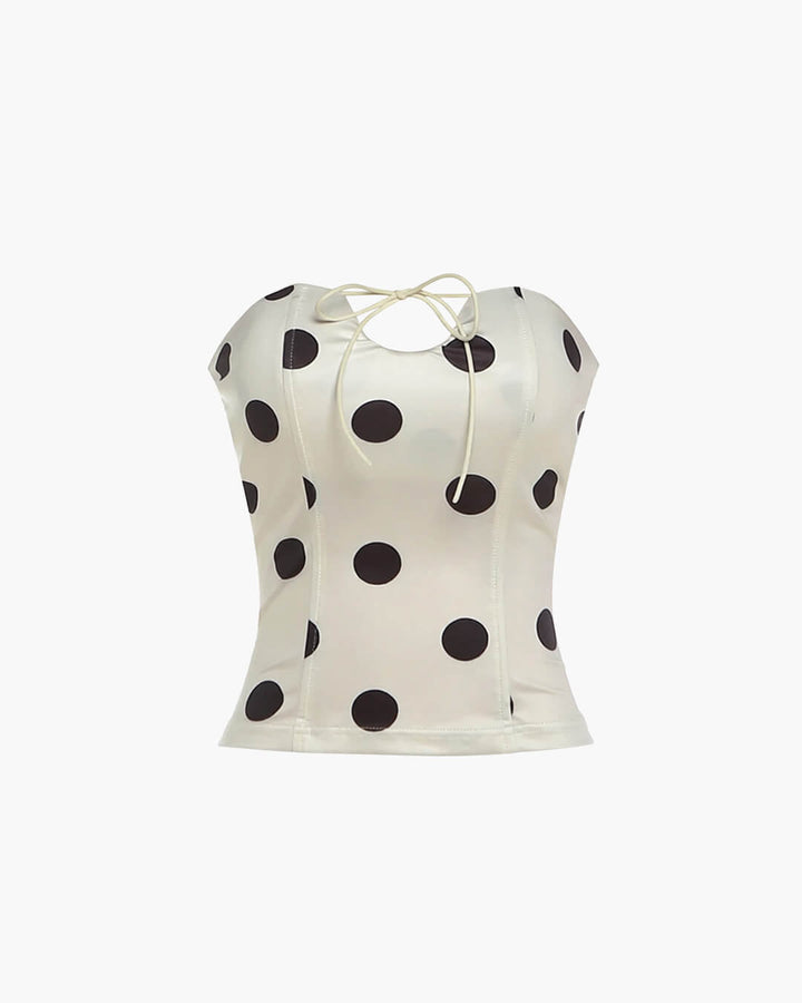 Polka Dot Strapless Top