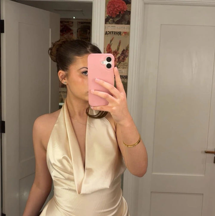Deep Neck Halter Tank Top champagne image 1 