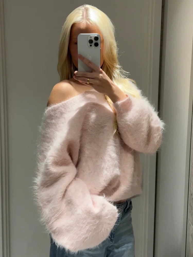 Off-Shoulder Soft Knit Sweater white image 4 