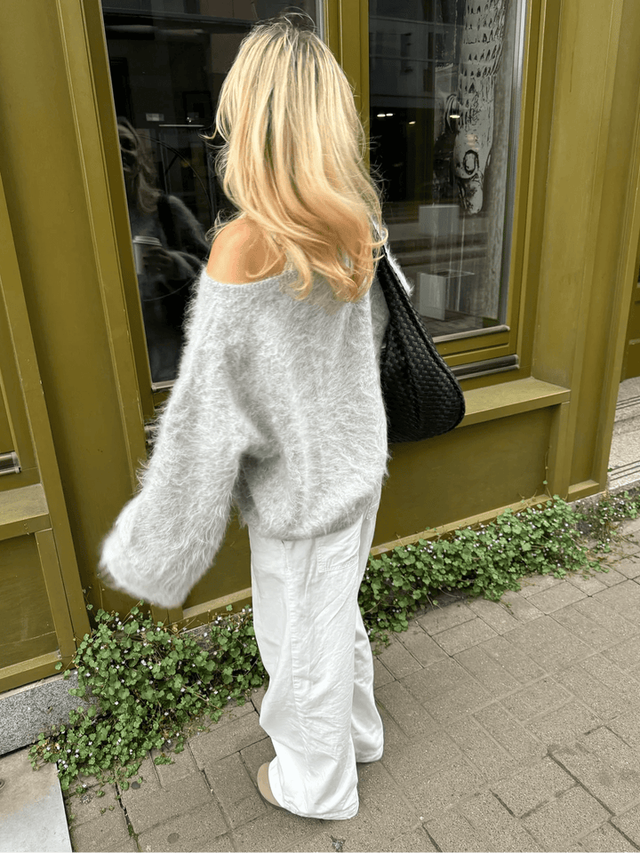 Off-Shoulder Soft Knit Sweater white image 7 