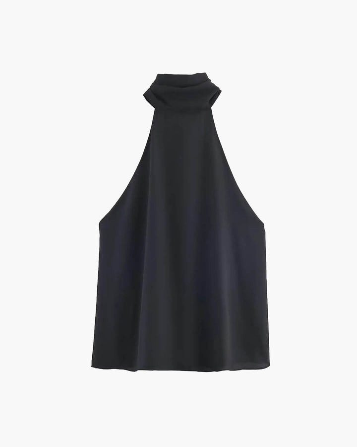 Tie Back Halter Neck Top black image 3 