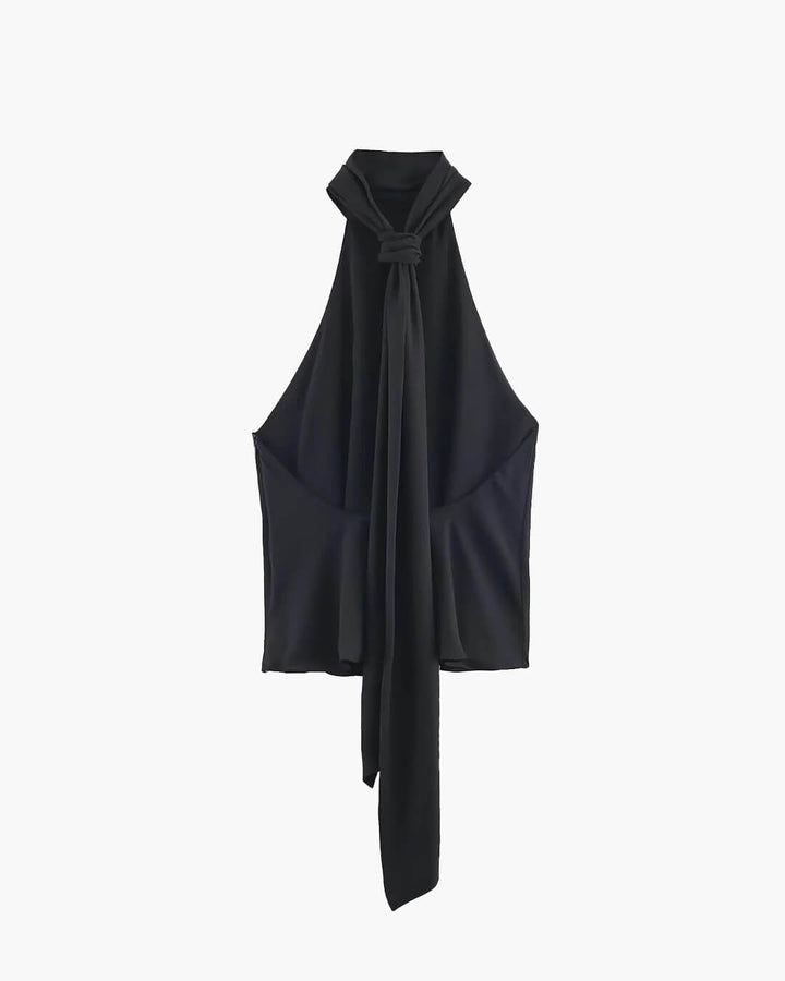 Tie Back Halter Neck Top black image 4 