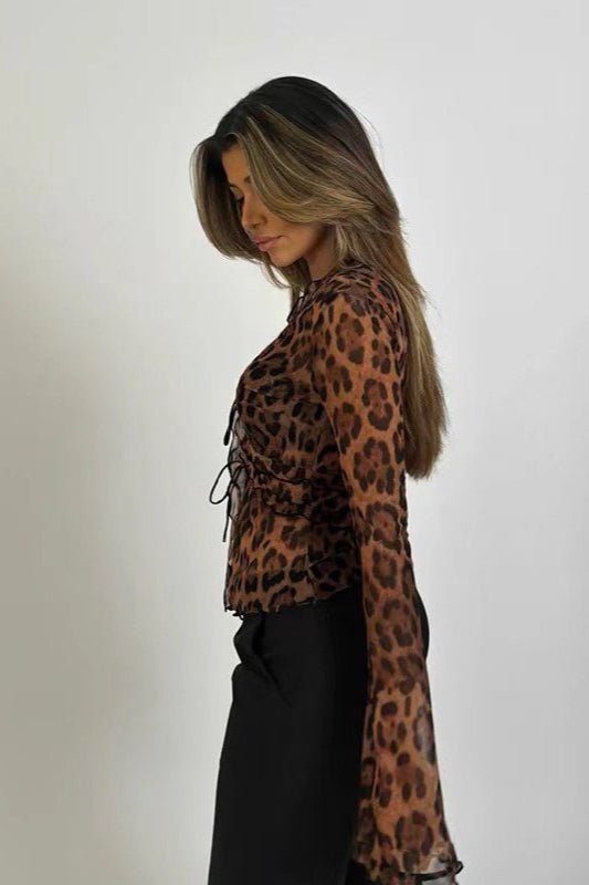 Sheer Leopard Blouse brown image 3 