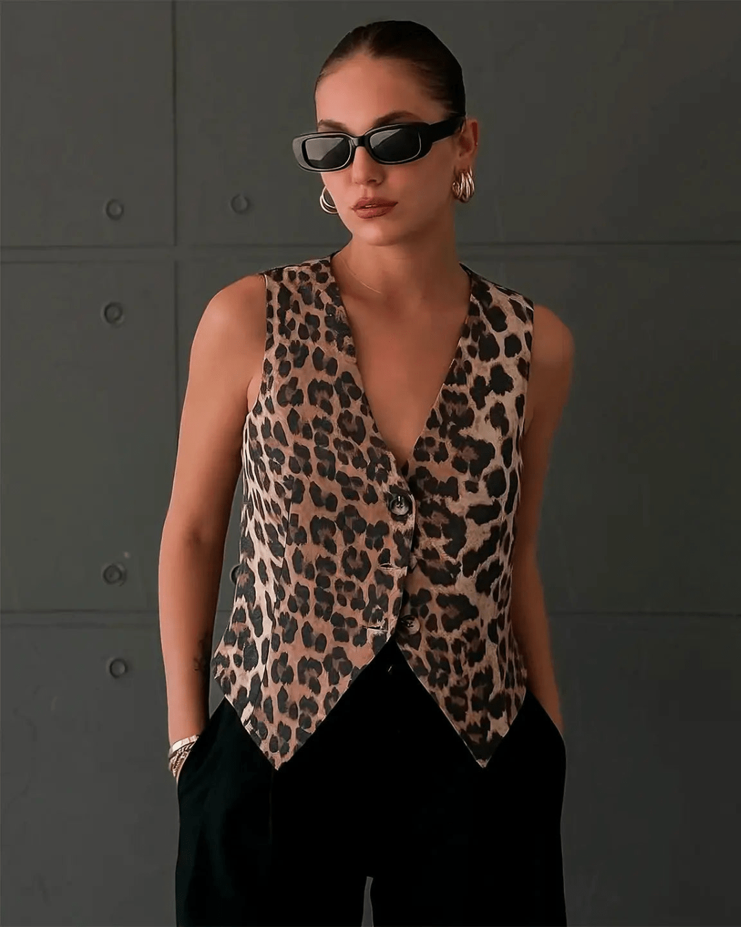 Leopard Print Vest