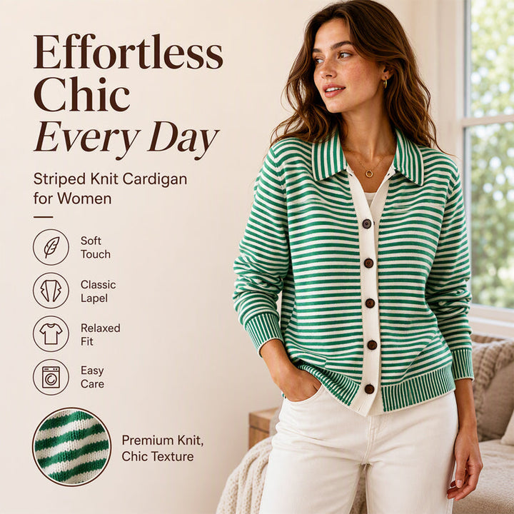 Olivia | Striped Knit Cardigan