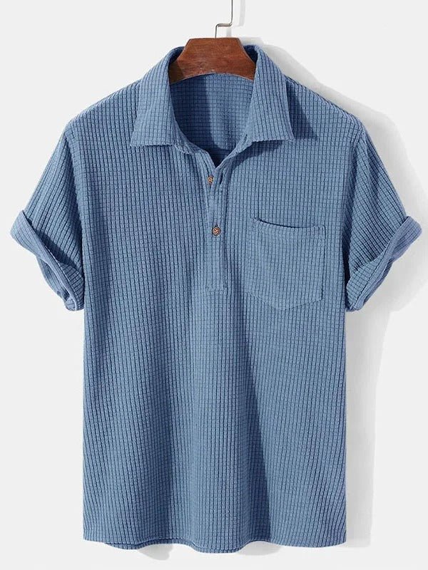 TEXTURED COTTON CORDUROY SHORT SLEEVE SHIRT