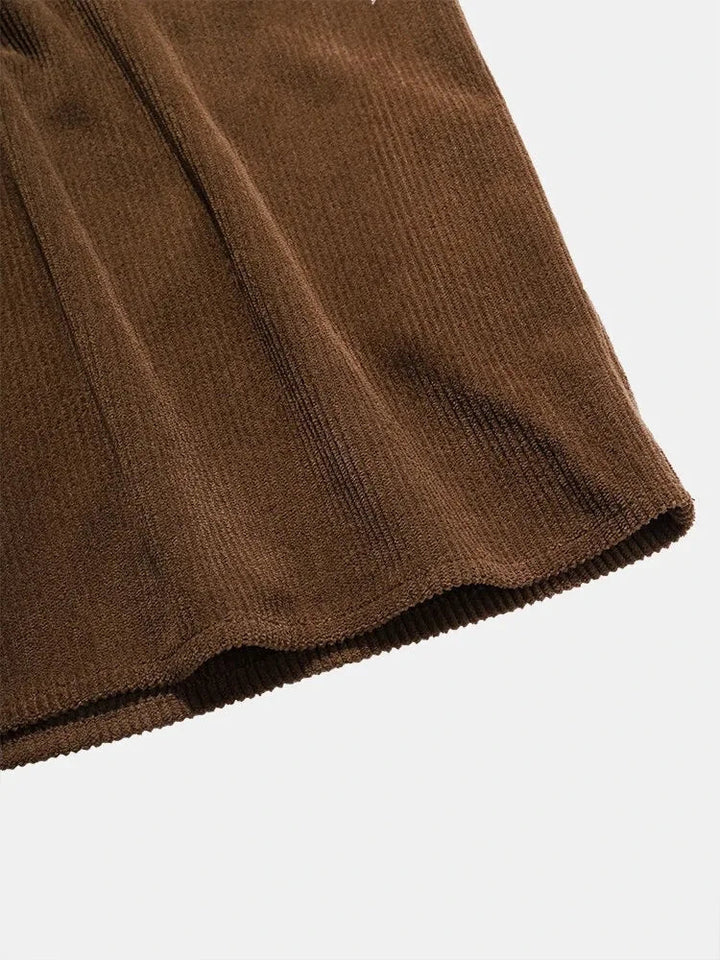 TEXTURED COTTON CORDUROY SHORT SLEEVE SHIRT