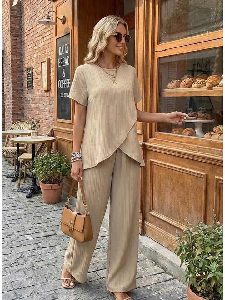 Textured Elegance Two-Piece Set beige image 2 