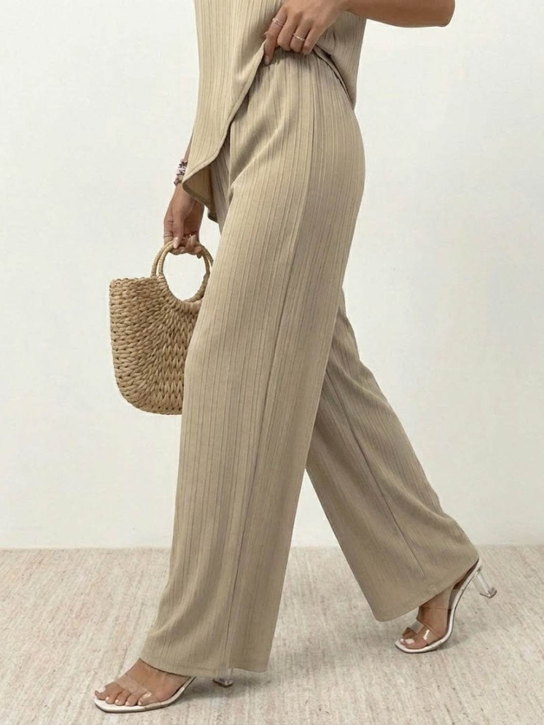 Textured Elegance Two-Piece Set beige image 6 