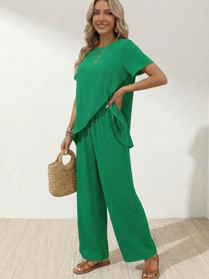 Textured Elegance Two-Piece Set green image 4 