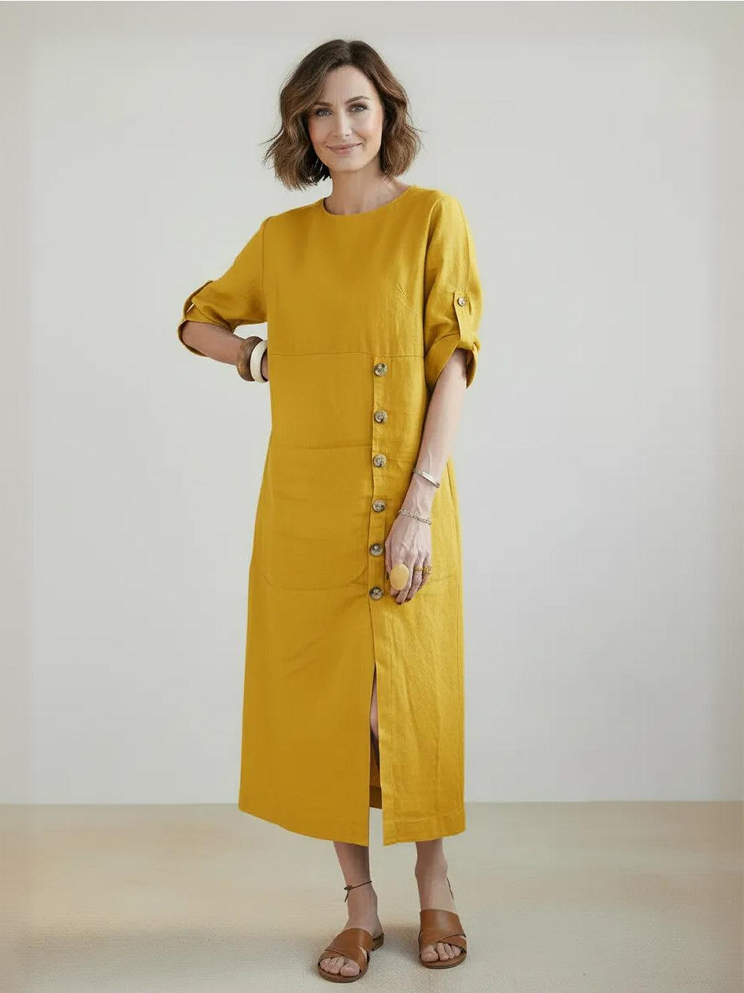 100% Linen Pure Elegance Dress