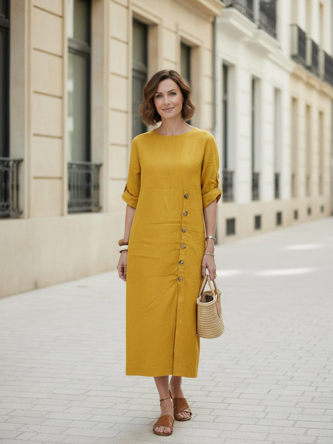 100% Linen Pure Elegance Dress