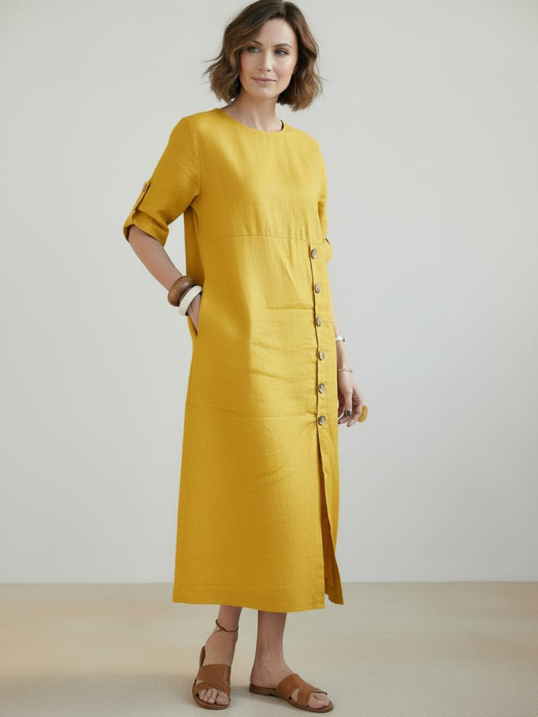 100% Linen Pure Elegance Dress