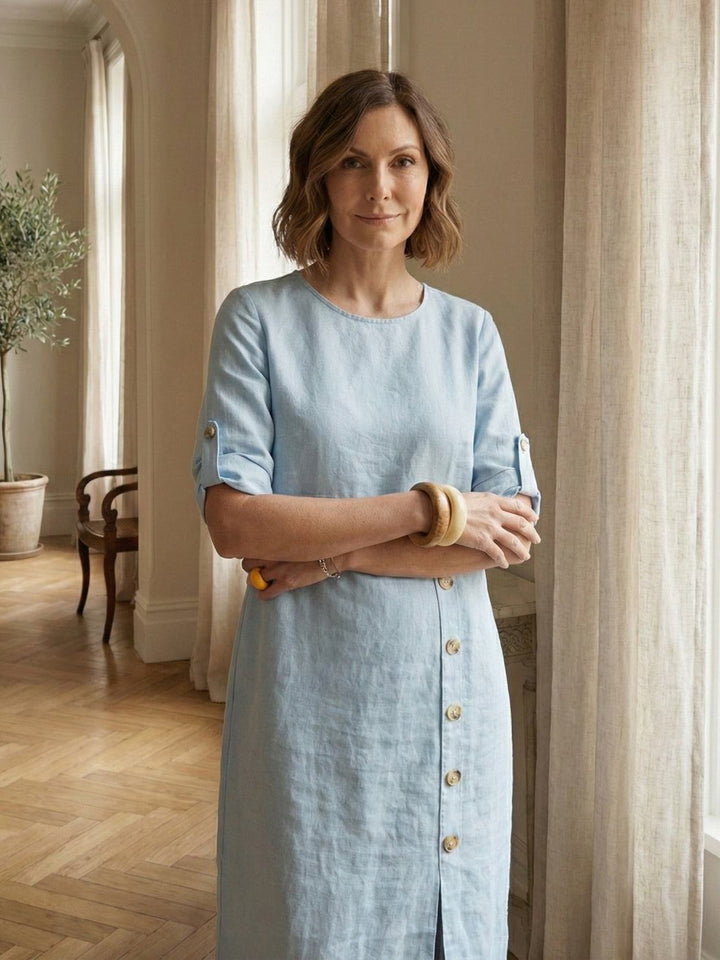 100% Linen Pure Elegance Dress