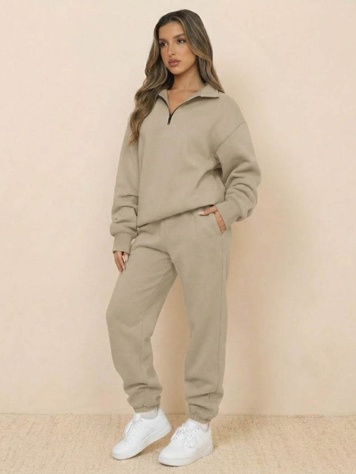 Ultra-Soft and Comfy Co-ord Tracksuit Set khaki image 2 