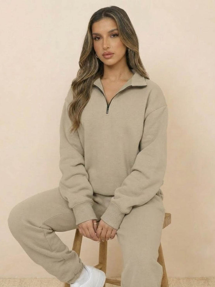 Ultra-Soft and Comfy Co-ord Tracksuit Set khaki image 4 
