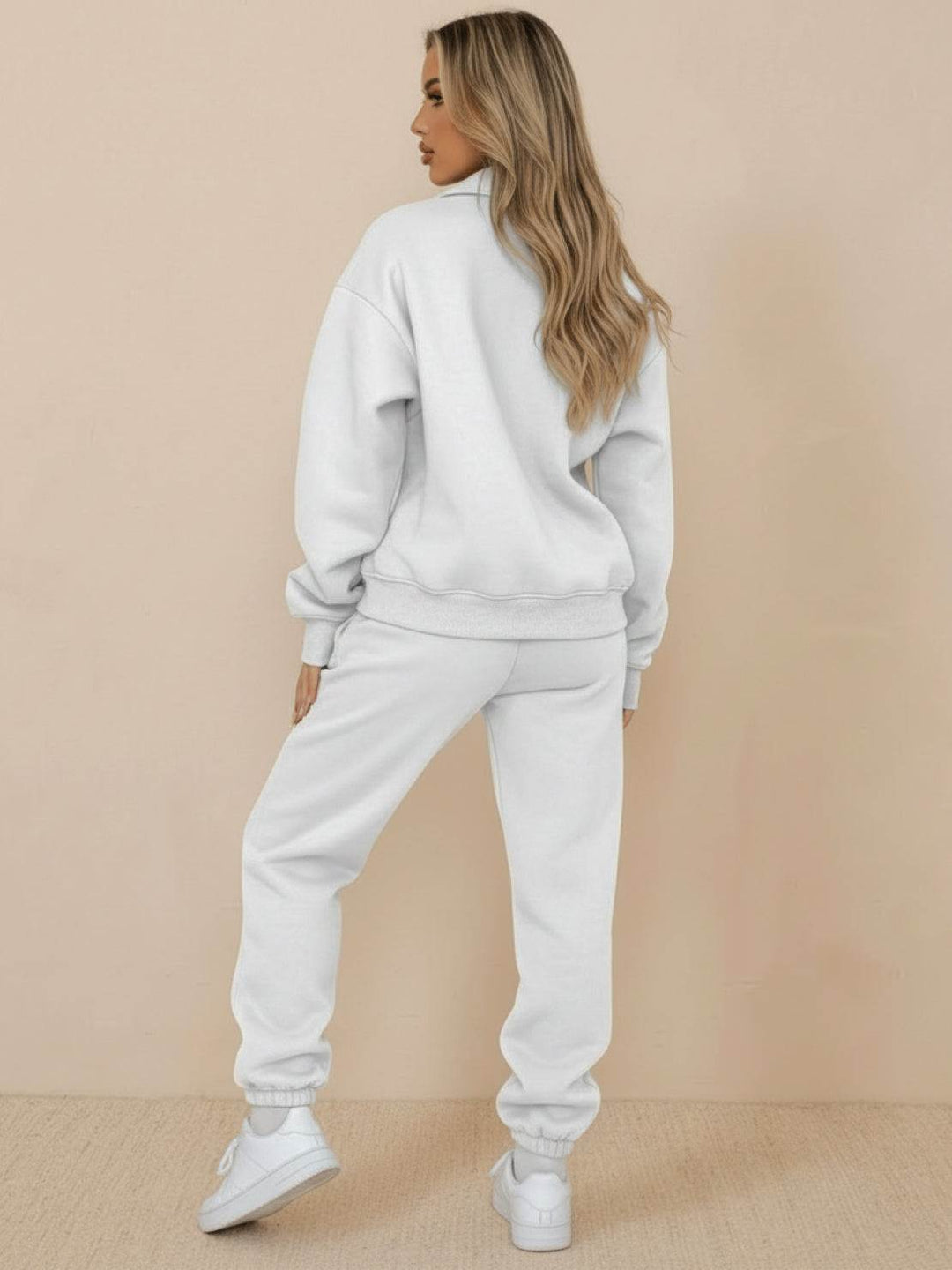 Ultra-Soft and Comfy Co-ord Tracksuit Set white image 3 