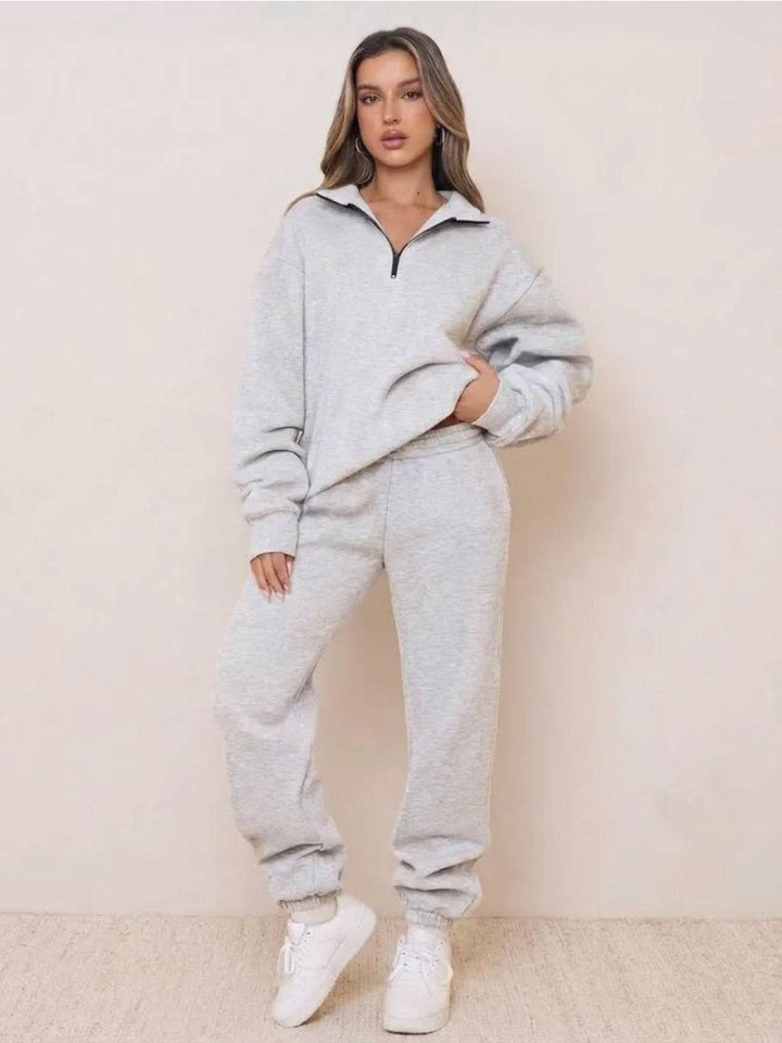 Ultra-Soft and Comfy Co-ord Tracksuit Set gray image 2 