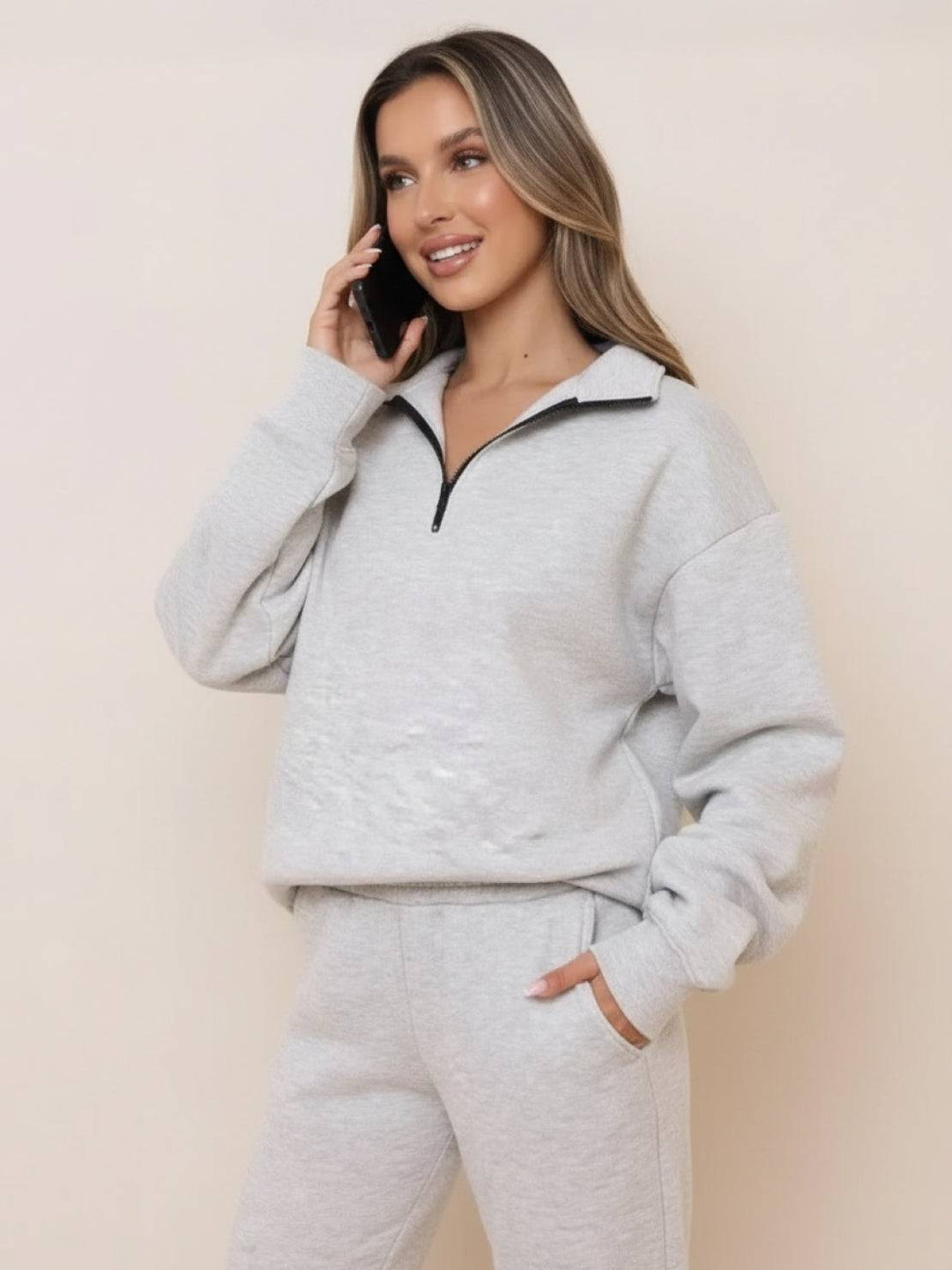 Ultra-Soft and Comfy Co-ord Tracksuit Set gray image 4 