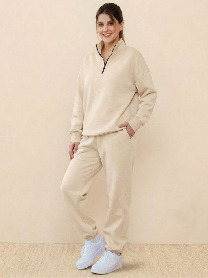 Ultra-Soft and Comfy Co-ord Tracksuit Set beige image 2 