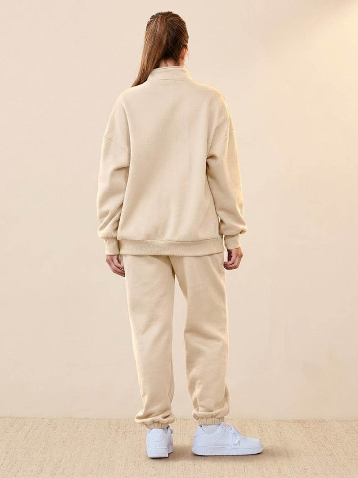 Ultra-Soft and Comfy Co-ord Tracksuit Set beige image 3 
