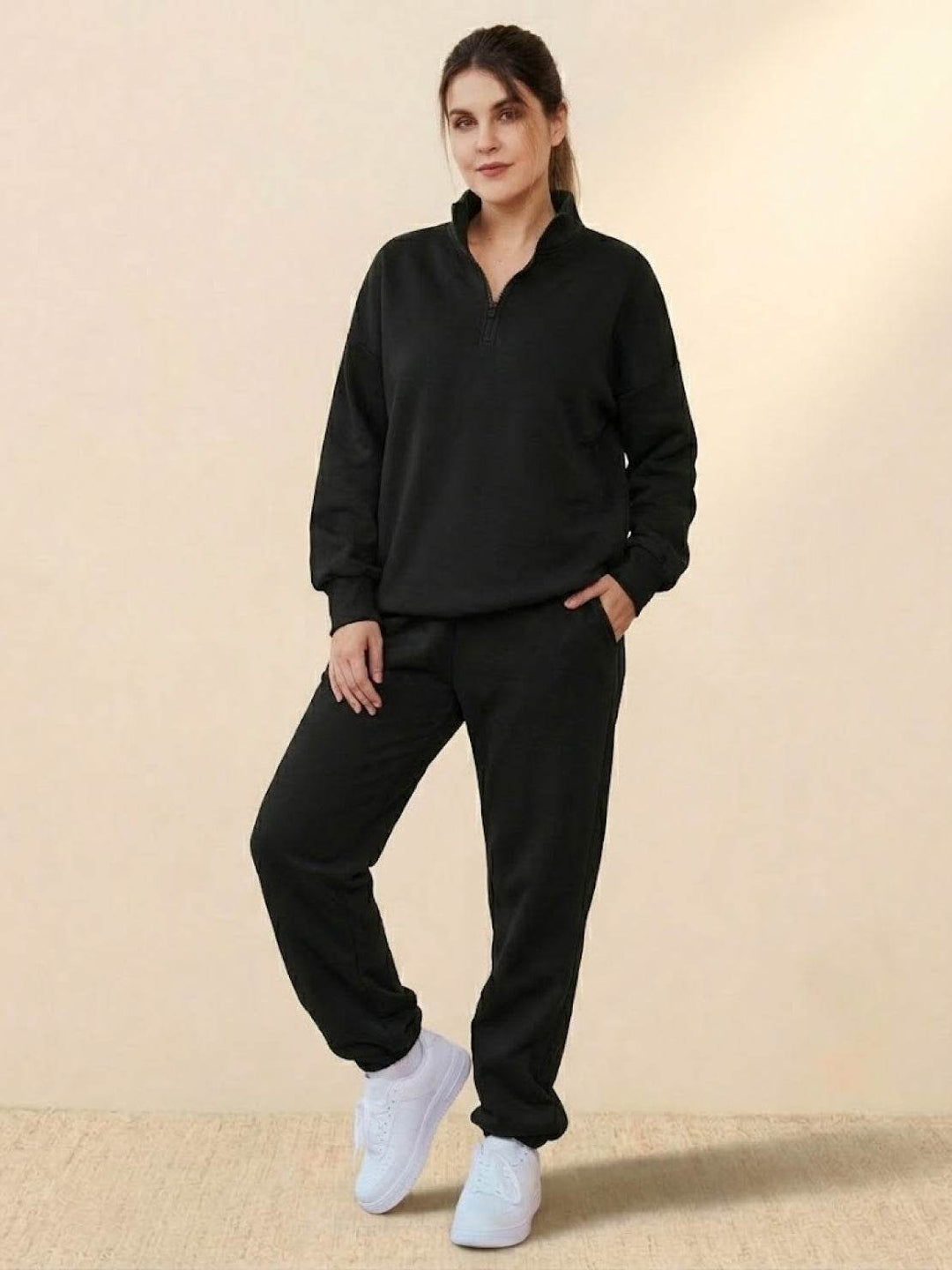 Ultra-Soft and Comfy Co-ord Tracksuit Set black image 2 
