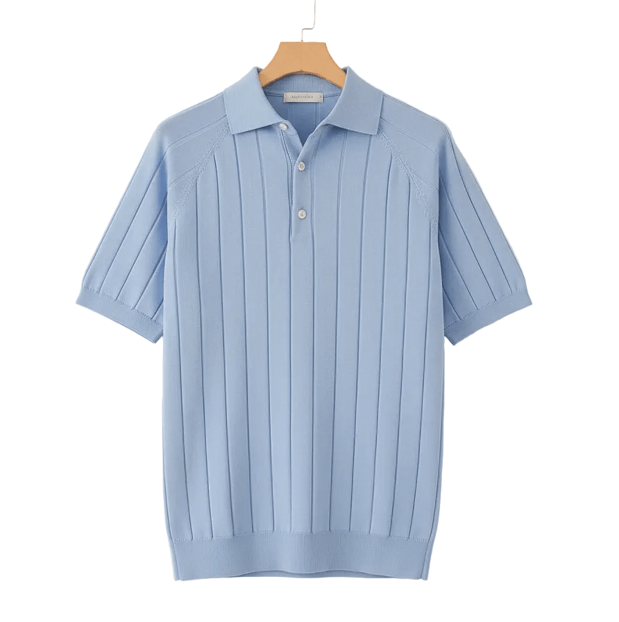VERTICAL RIBBED RAGLAN POLO