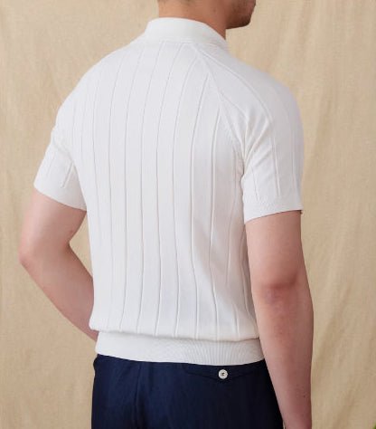VERTICAL RIBBED RAGLAN POLO