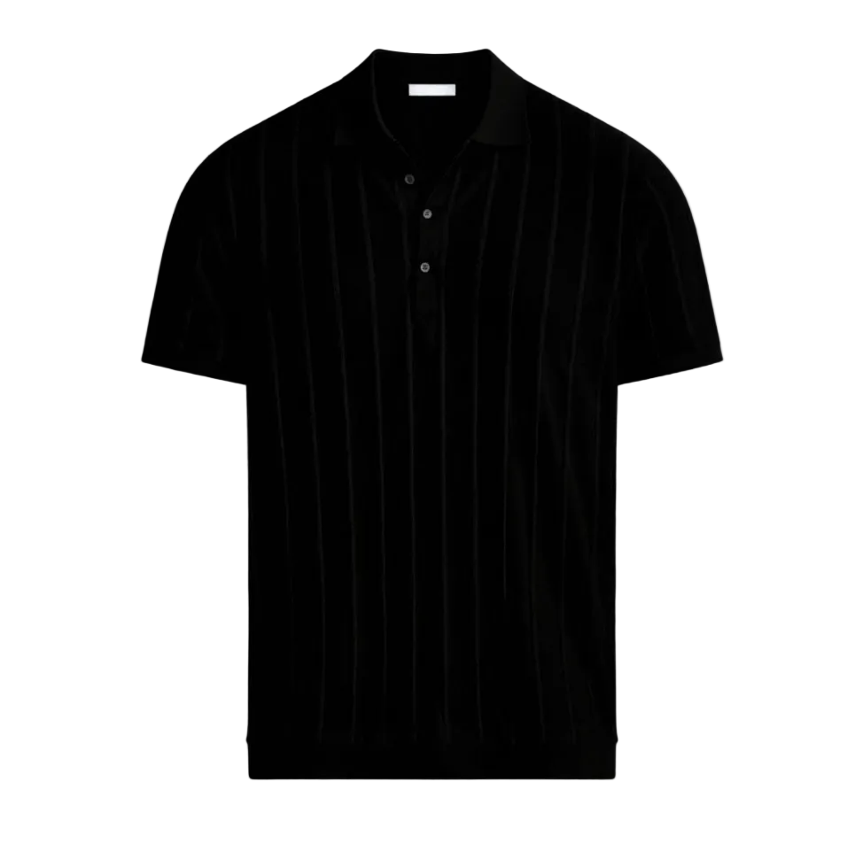 VERTICAL RIBBED RAGLAN POLO