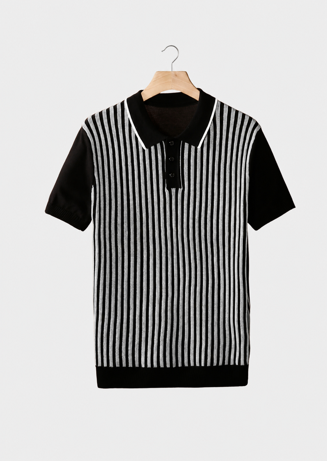 Vertical Striped Polo black image 1 #color_black