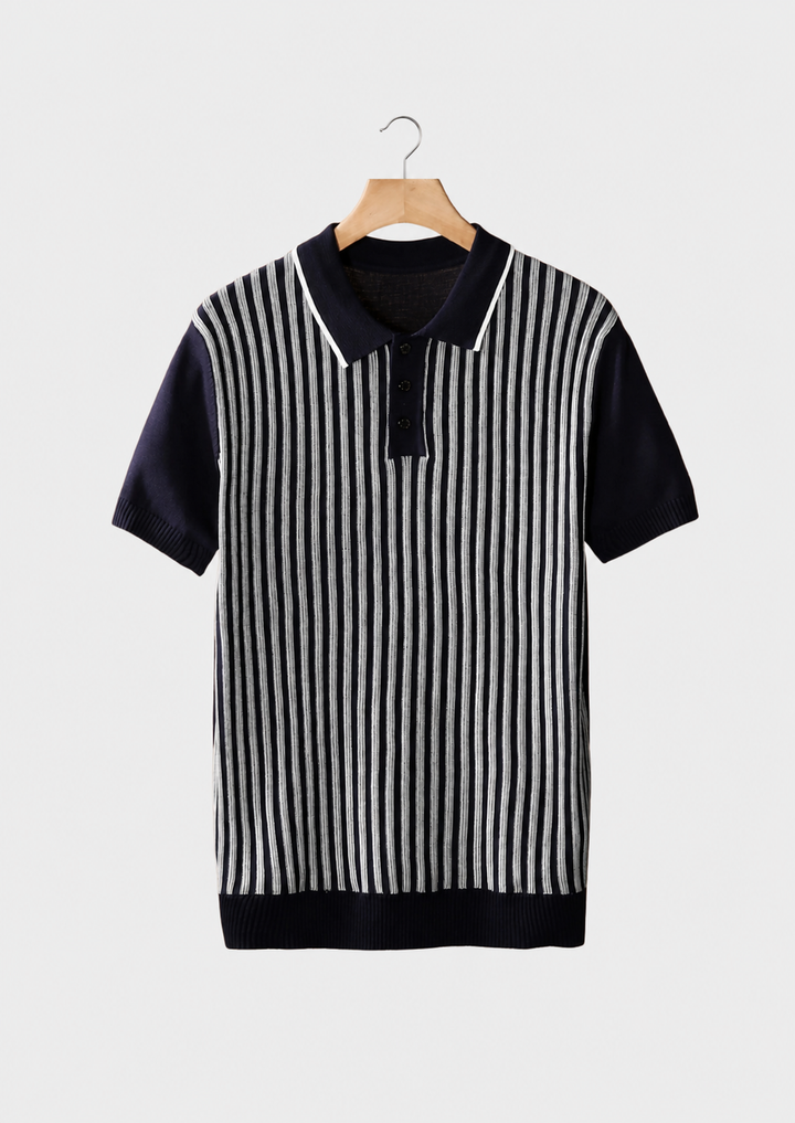 Vertical Striped Polo navy image 1 #color_navy