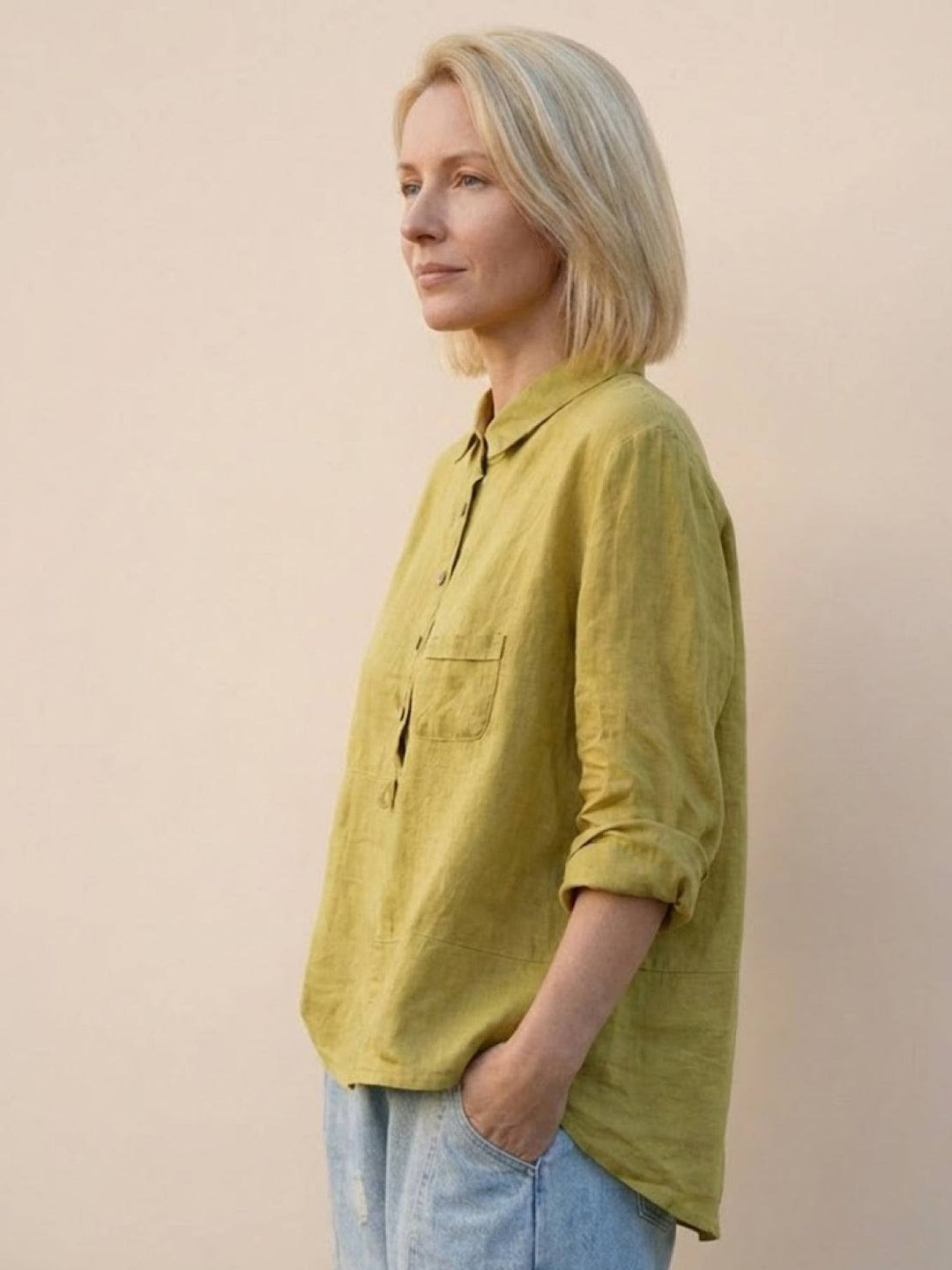 Vintage Linen Shirt yellow image 5 