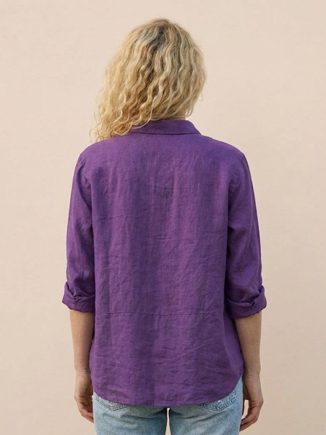 Vintage Linen Shirt purple image 4 